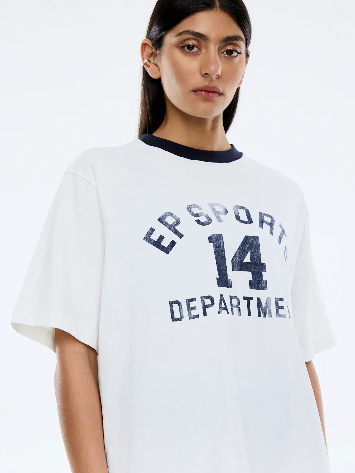 Ena Pelly Tees Mel Ringer Tee - Vintage White