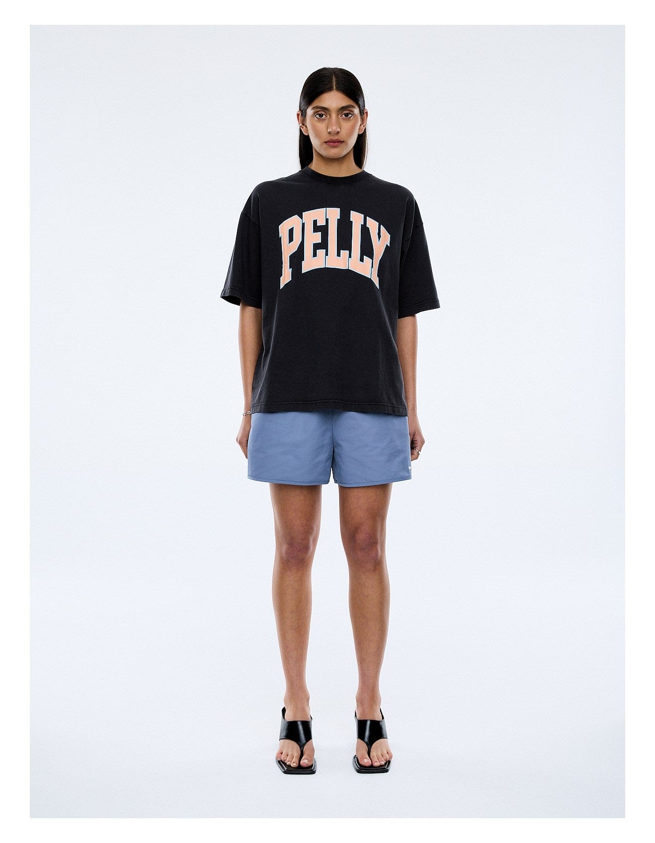 Ena Pelly Tees Peach Pelly Collegiate Tee - Vintage Black