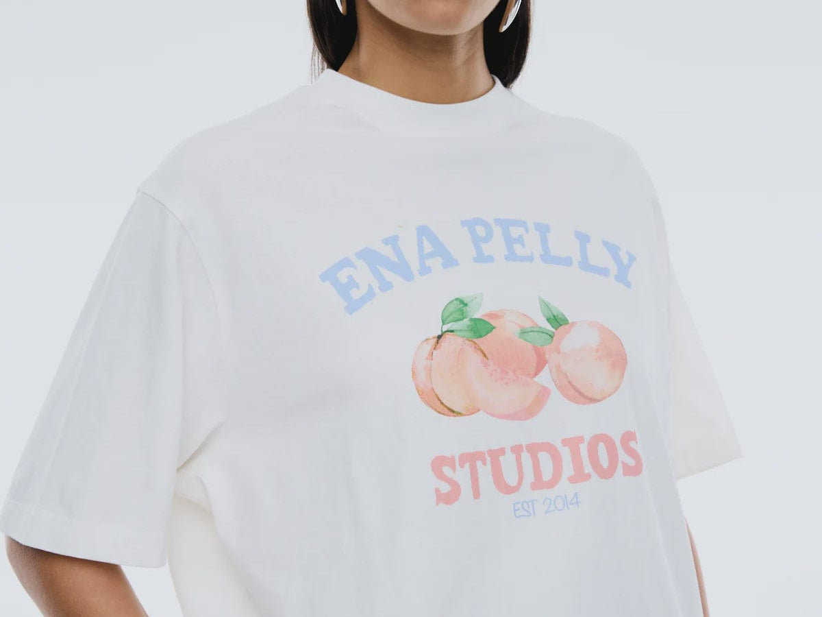 Ena Pelly Tees Peaches Tee - Vintage White