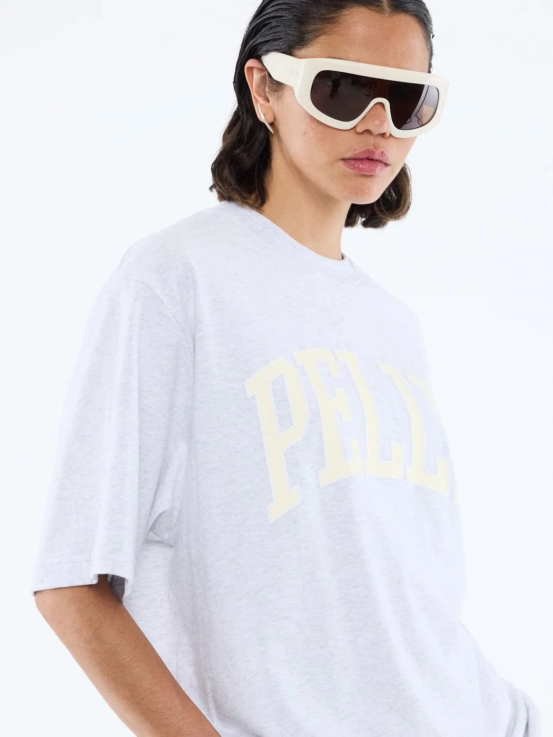 Ena Pelly Tees Pelly Collegiate Tee - White Marle
