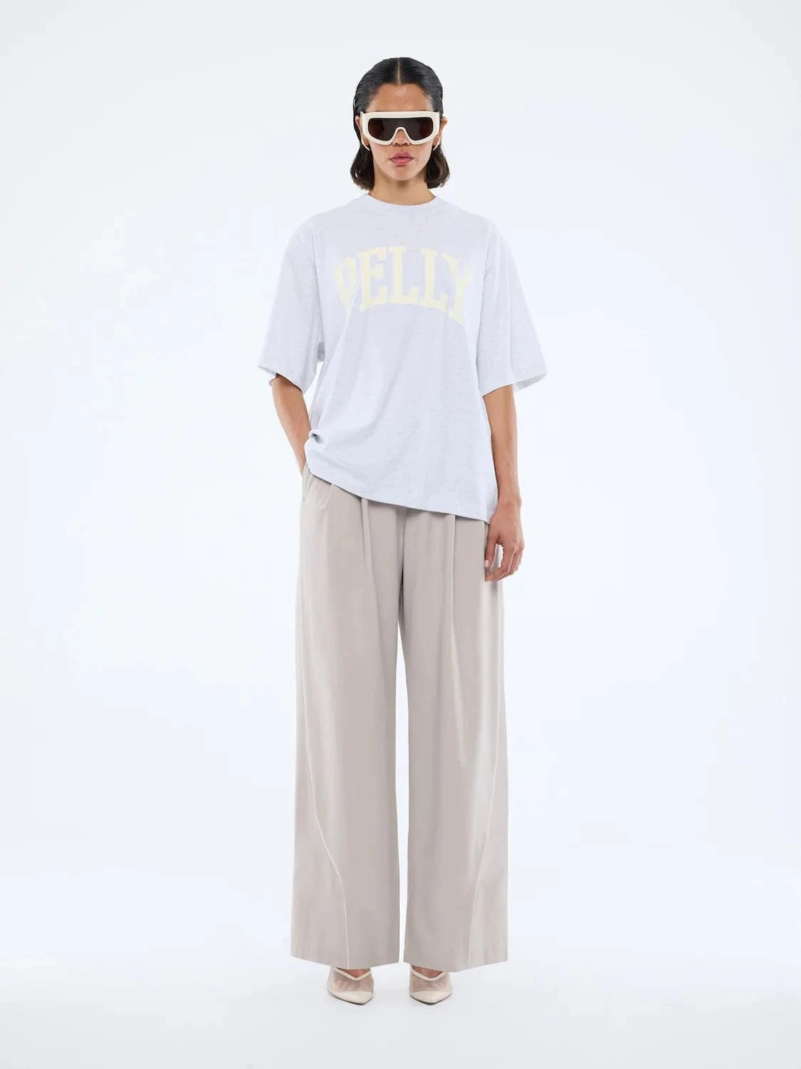 Ena Pelly Tees Pelly Collegiate Tee - White Marle