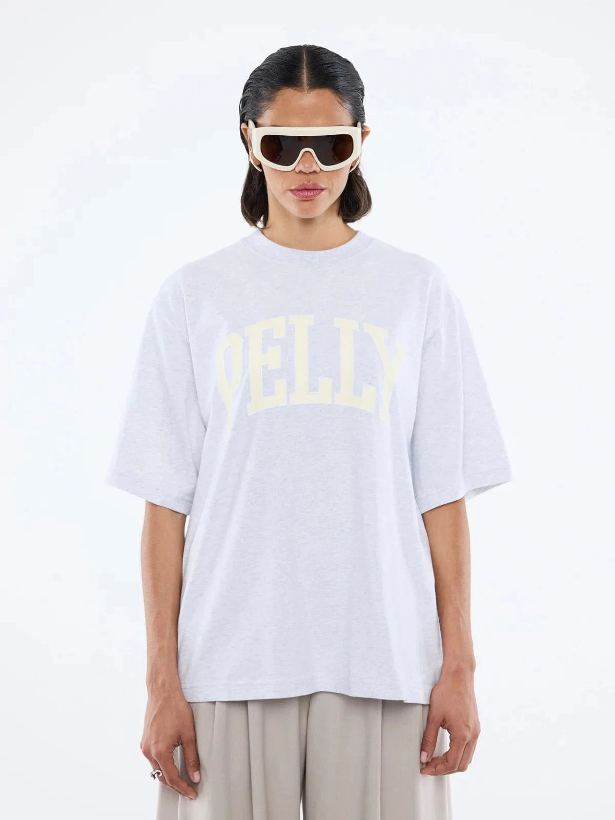 Ena Pelly Tees Pelly Collegiate Tee - White Marle