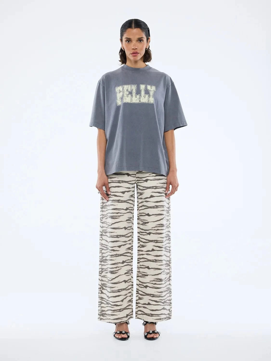 Ena Pelly Tees Pelly World Tour Tee - Washed Grey