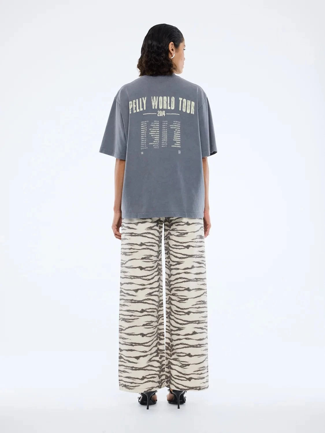 Ena Pelly Tees Pelly World Tour Tee - Washed Grey