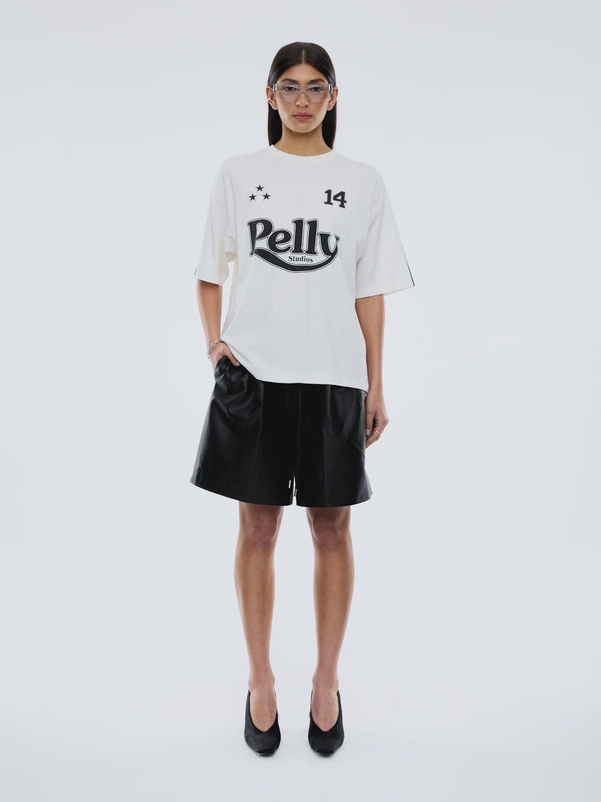 Ena Pelly Tees Racing Pelly Swoop - Vintage White