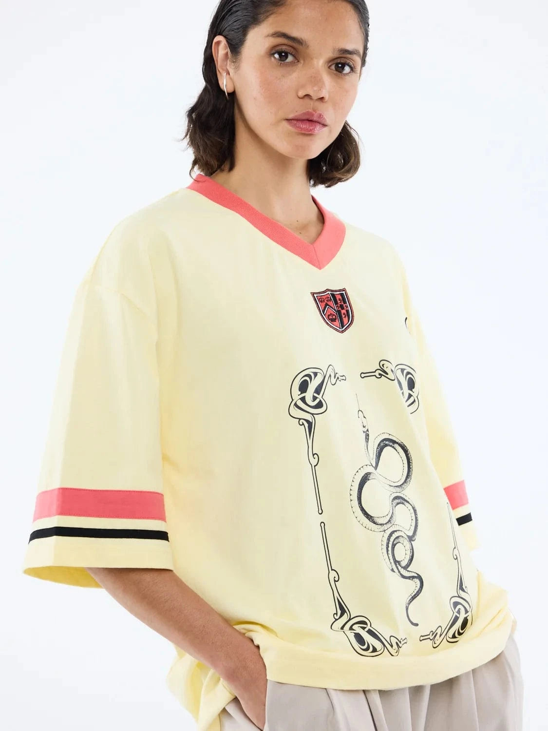 Ena Pelly Tees Snake Jersey - Panna Cotta