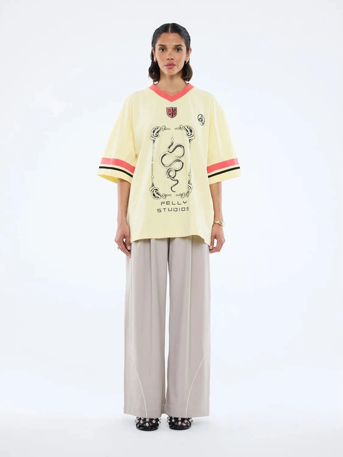 Ena Pelly Tees Snake Jersey - Panna Cotta
