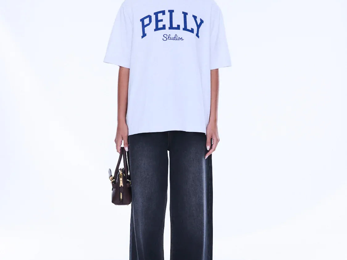 Ena Pelly Tees Sophia Relaxed Tee - White Marle