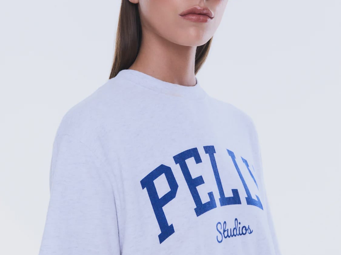 Ena Pelly Tees Sophia Relaxed Tee - White Marle