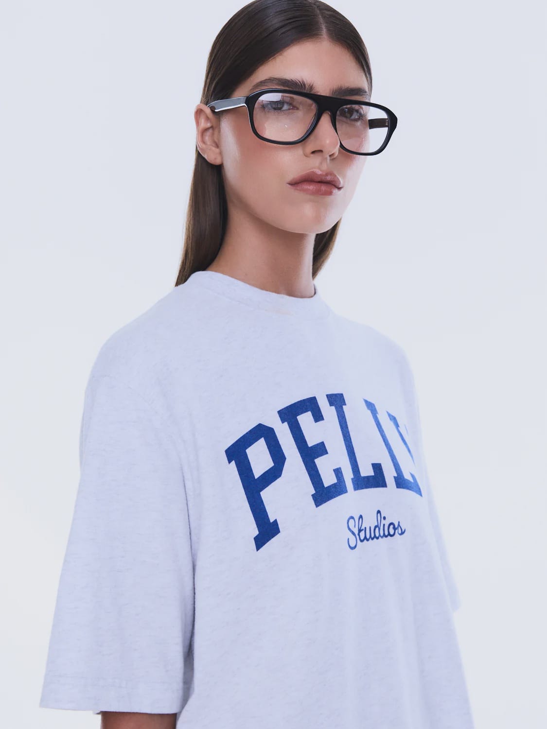 Ena Pelly Tees Sophia Relaxed Tee - White Marle