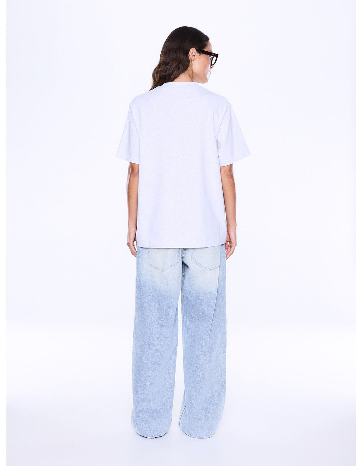 Ena Pelly Tees Sophia Relaxed Tee - White Marle/Red