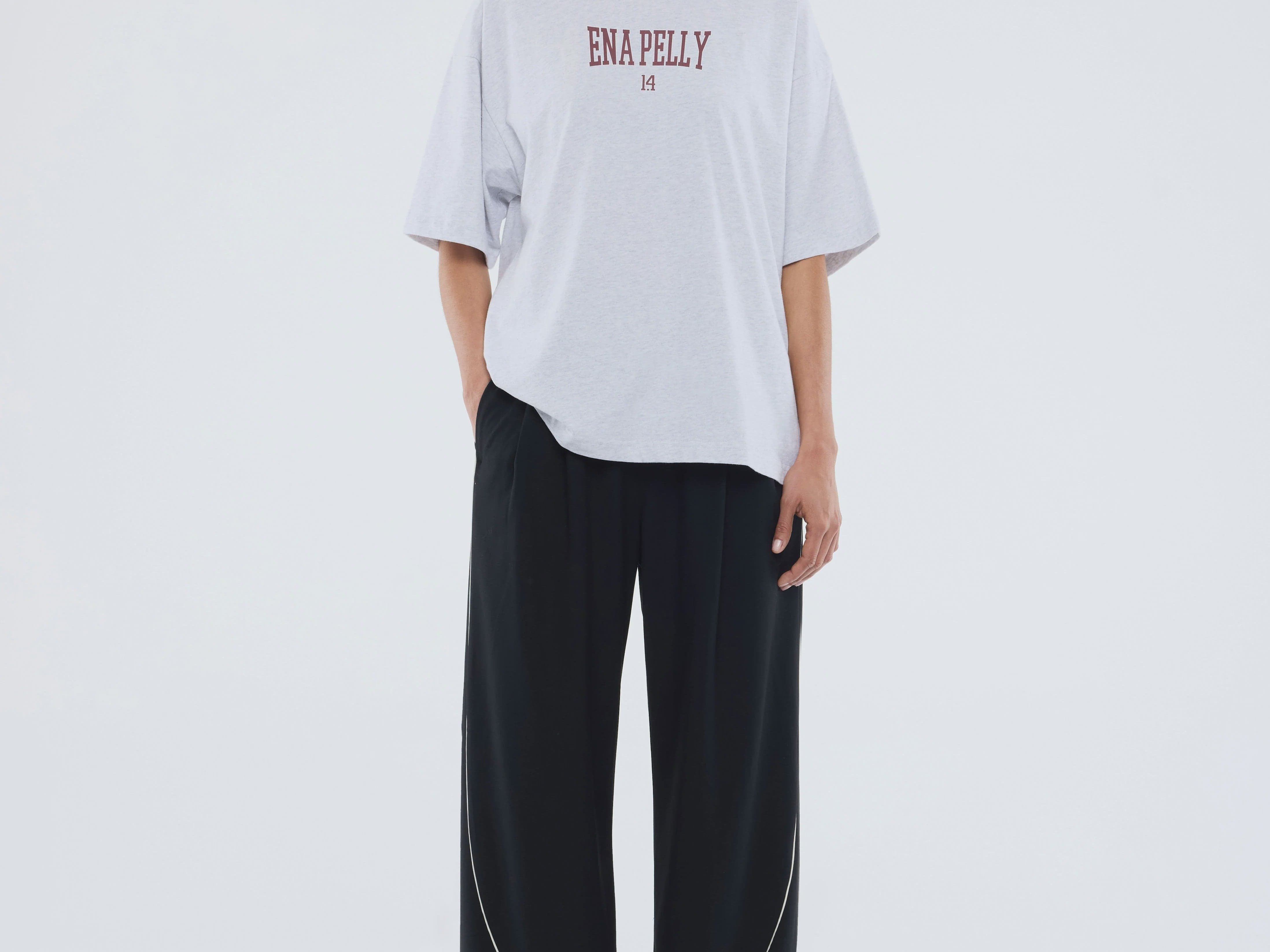 Ena Pelly Tees Varsity Arch Tee - White Marle