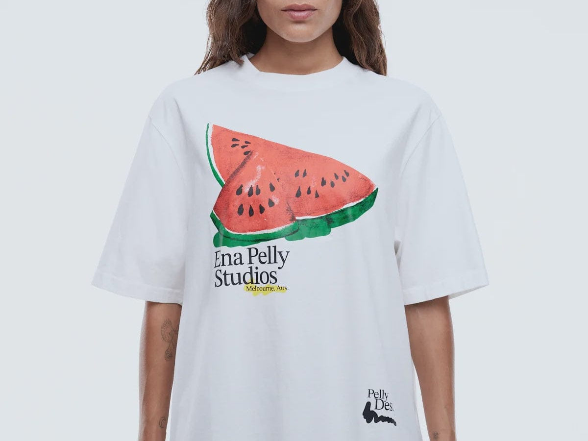Ena Pelly Tees Watermelon Tee - Vintage White