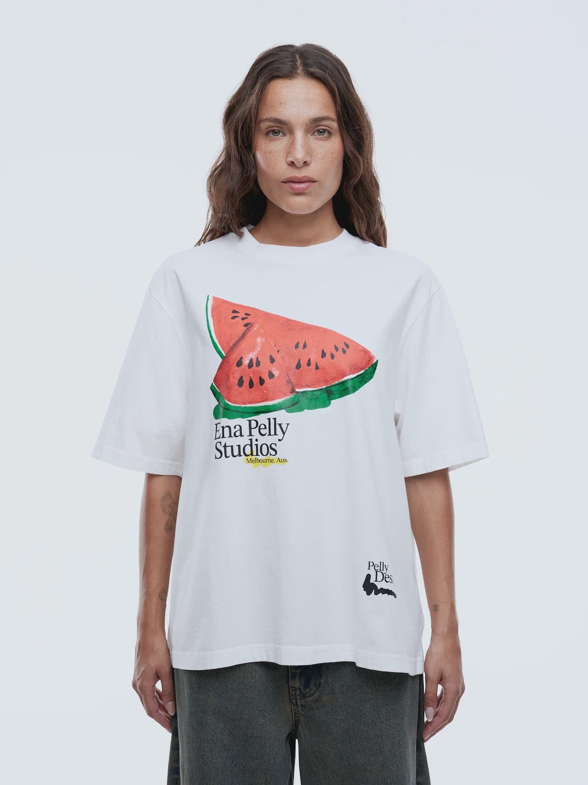 Ena Pelly Tees Watermelon Tee - Vintage White