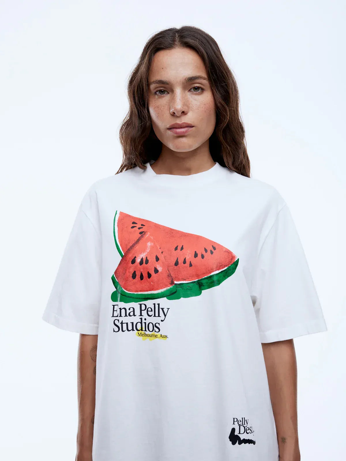 Ena Pelly Tees Watermelon Tee - Vintage White