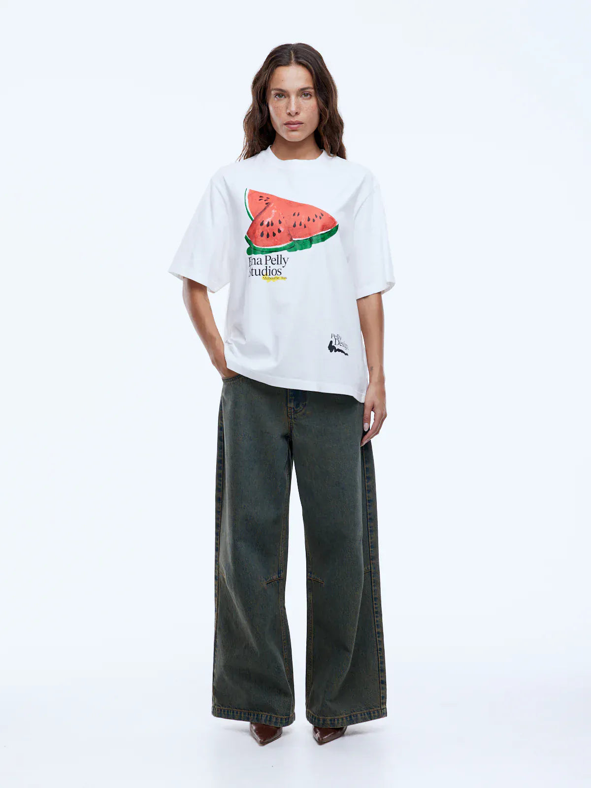 Ena Pelly Tees Watermelon Tee - Vintage White