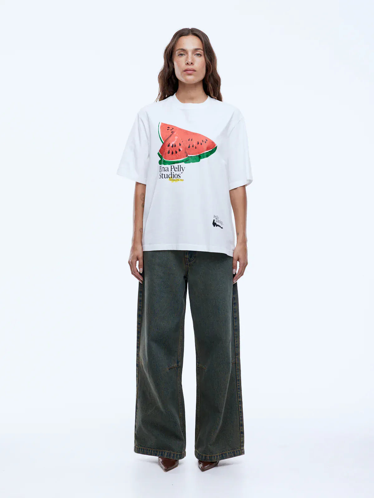 Ena Pelly Tees Watermelon Tee - Vintage White