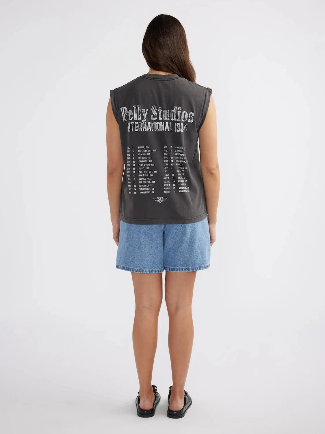 Ena Pelly Tops - Tanks Ena Pelly | Rachel Muscle Tank - Faded Black`