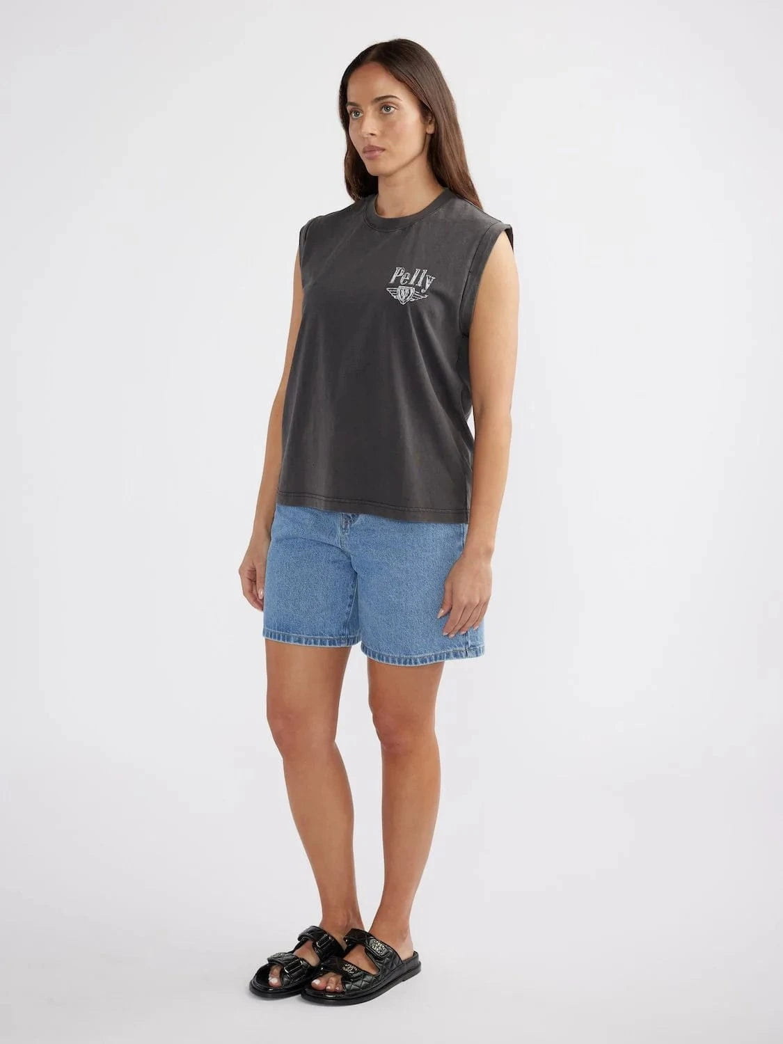 Ena Pelly Tops - Tanks Ena Pelly | Rachel Muscle Tank - Faded Black`