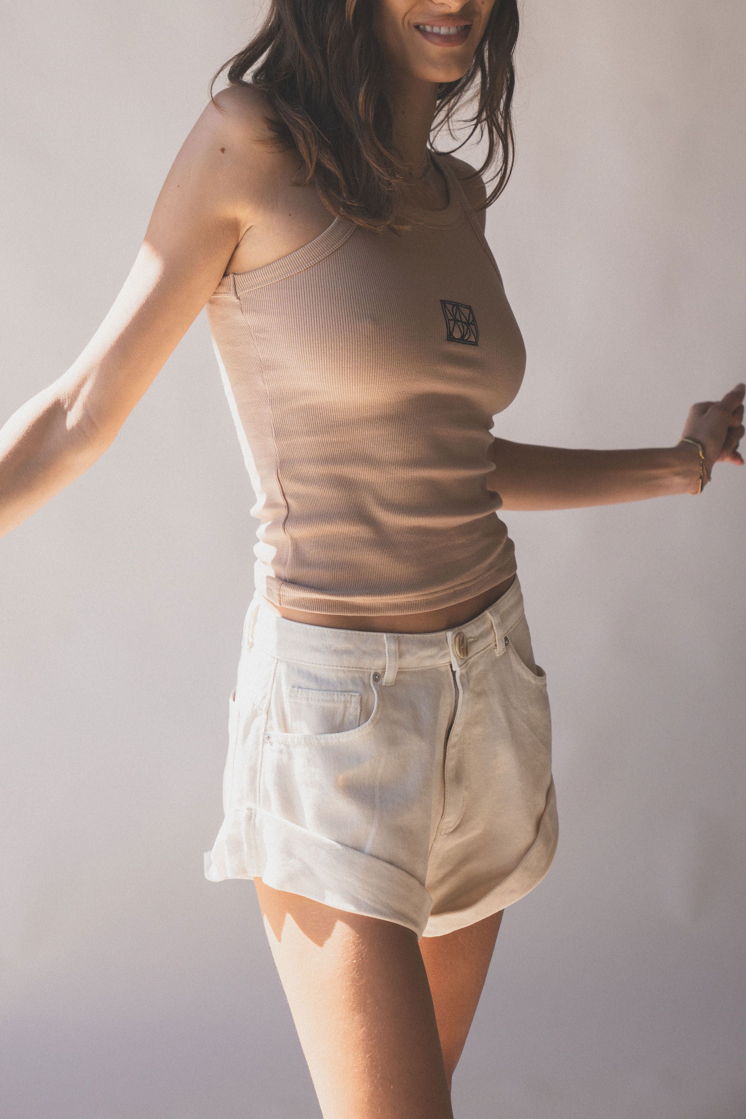 Araminta James | Goldie Denim Short - Cream