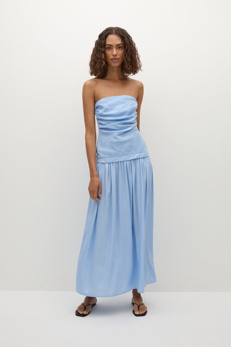 Faithfull The Brand Dresses - Formal Hedy Maxi Dress - Mineral Blue
