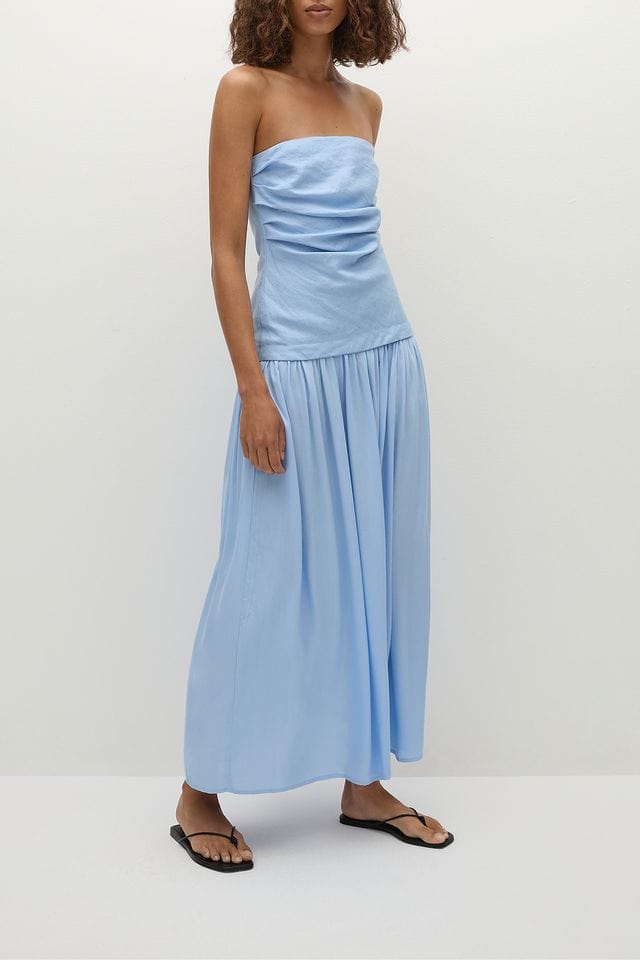 Faithfull The Brand Dresses - Formal Hedy Maxi Dress - Mineral Blue