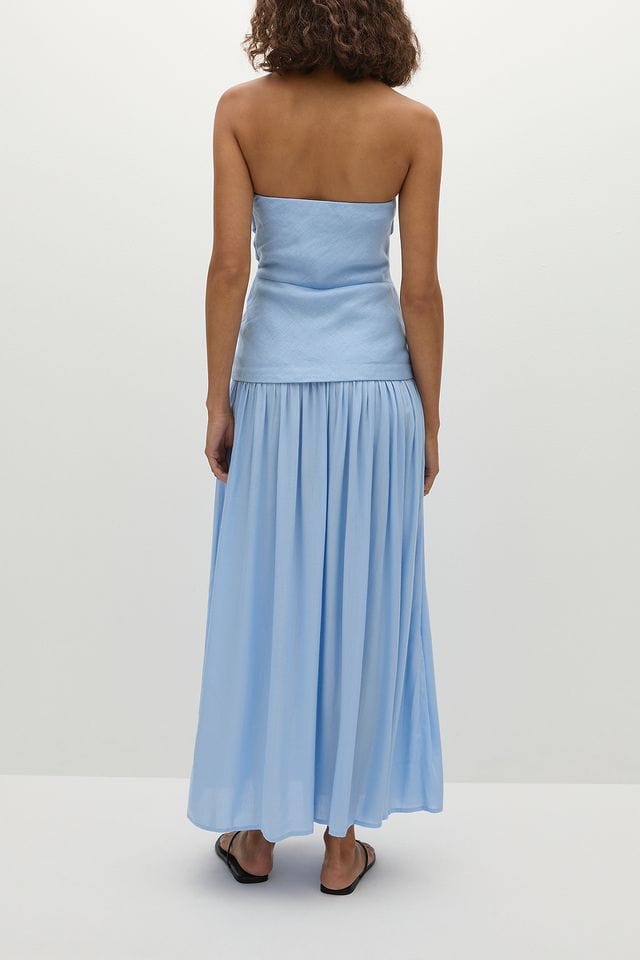 Faithfull The Brand Dresses - Formal Hedy Maxi Dress - Mineral Blue