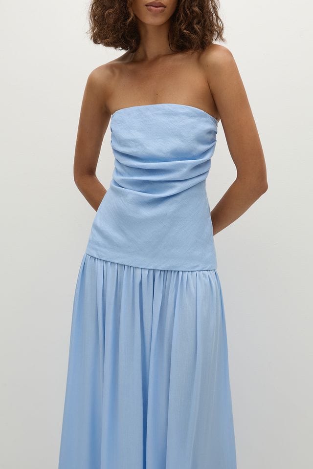 Faithfull The Brand Dresses - Formal Hedy Maxi Dress - Mineral Blue