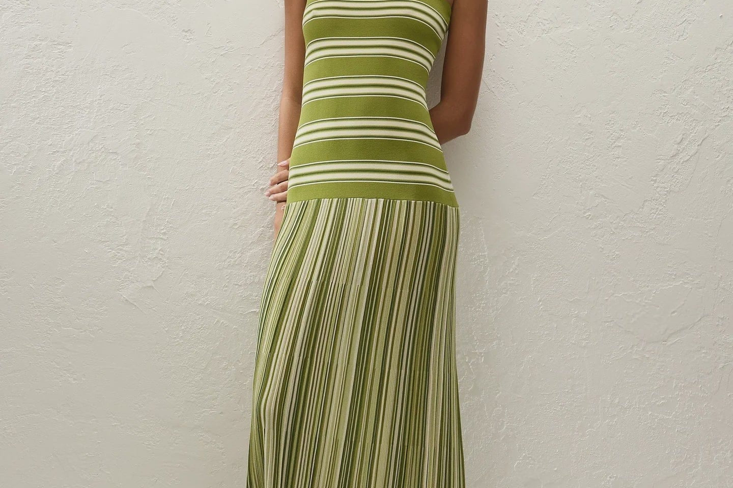 Faithfull The Brand Dresses - Knit Esenia Knit Dress - Ombre Stripe Macro Juniper