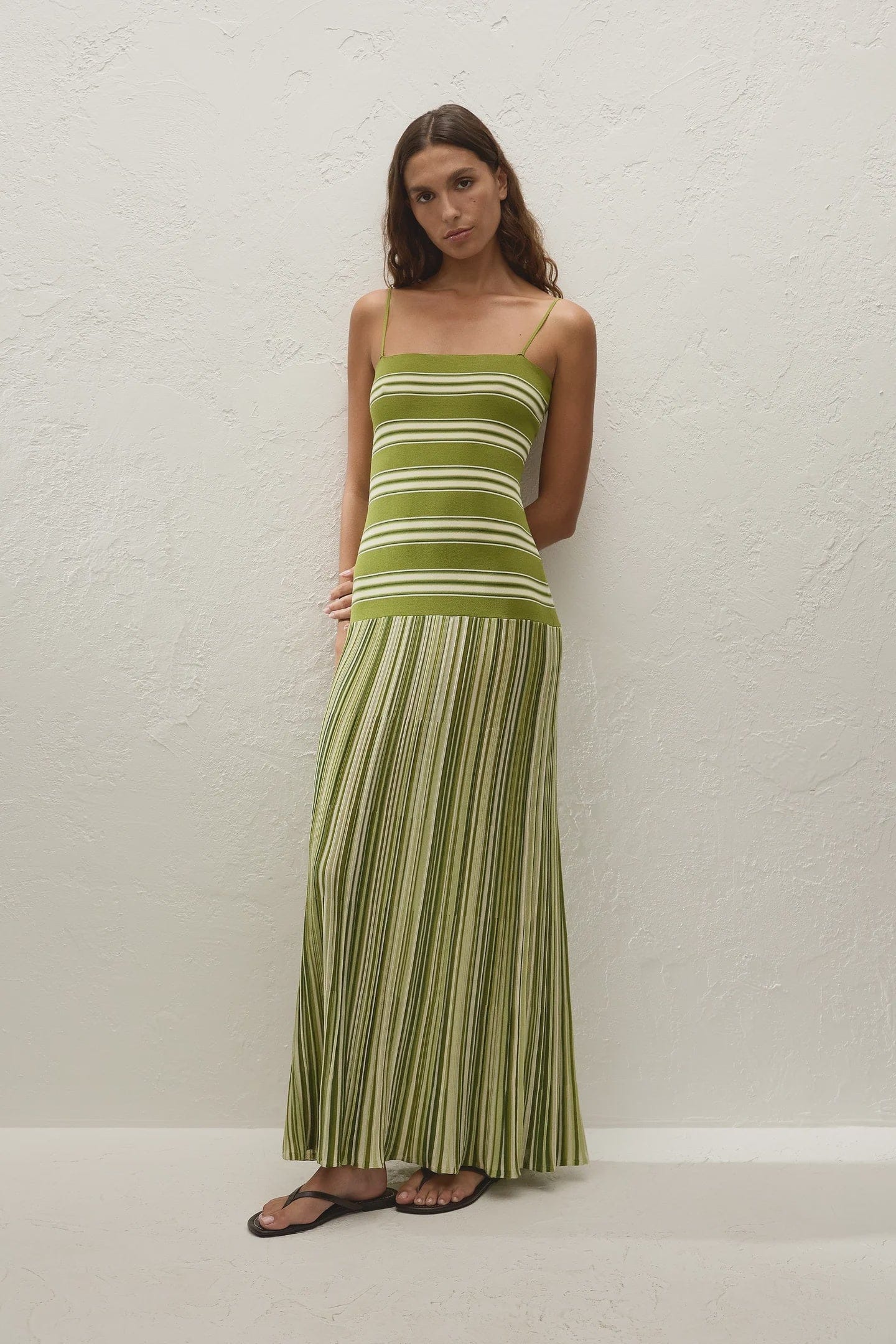 Faithfull The Brand Dresses - Knit Esenia Knit Dress - Ombre Stripe Macro Juniper