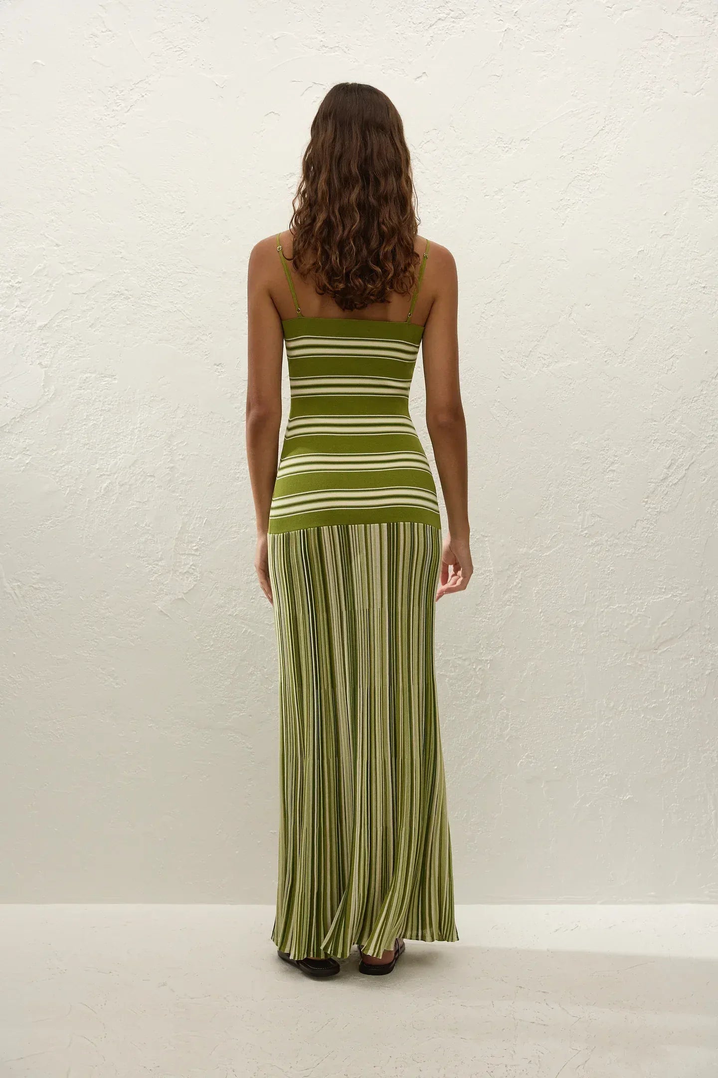 Faithfull The Brand Dresses - Knit Esenia Knit Dress - Ombre Stripe Macro Juniper