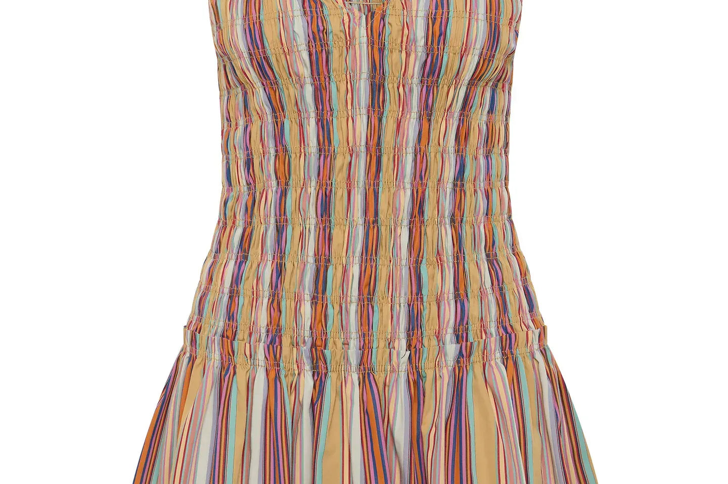 Faithfull The Brand Dresses Palomar Mini Dress - Agua Stripe Mustard