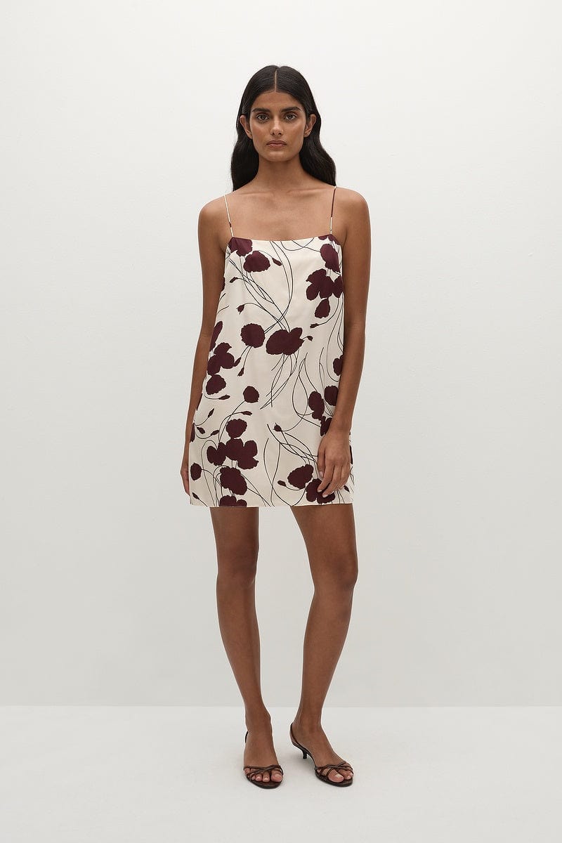 Faithfull The Brand Dresses Phylis Mini Dress - Dandelion Floral Bordeaux