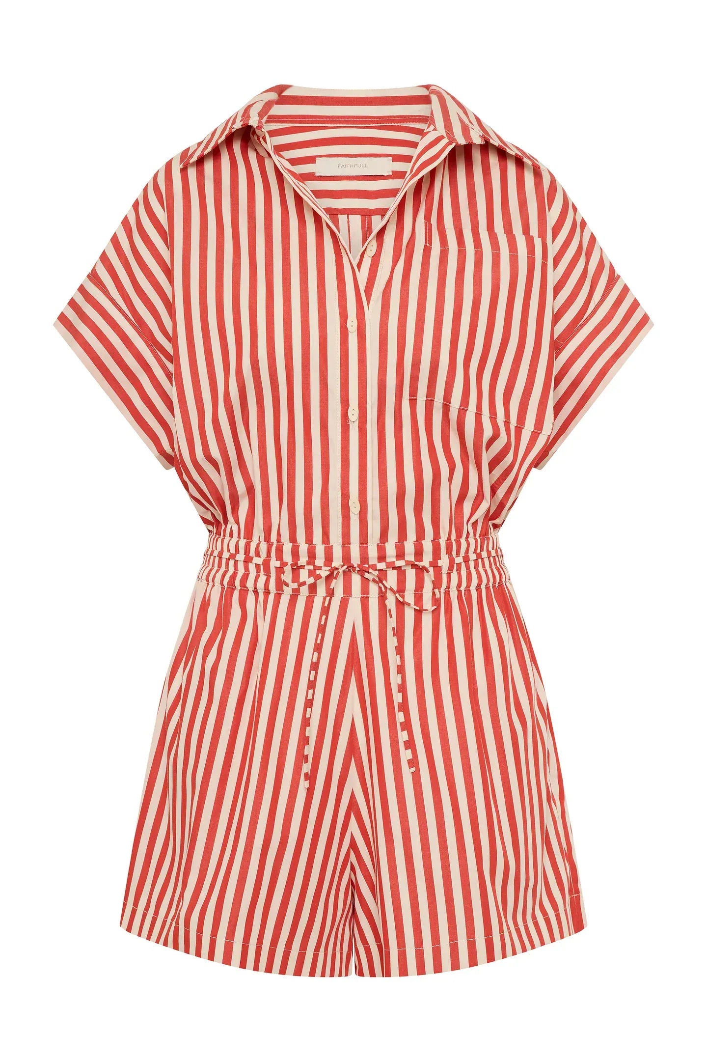 Faithfull The Brand Jumpsuits Zion Playsuit - Orozco Stripe/ Dusty Tomato