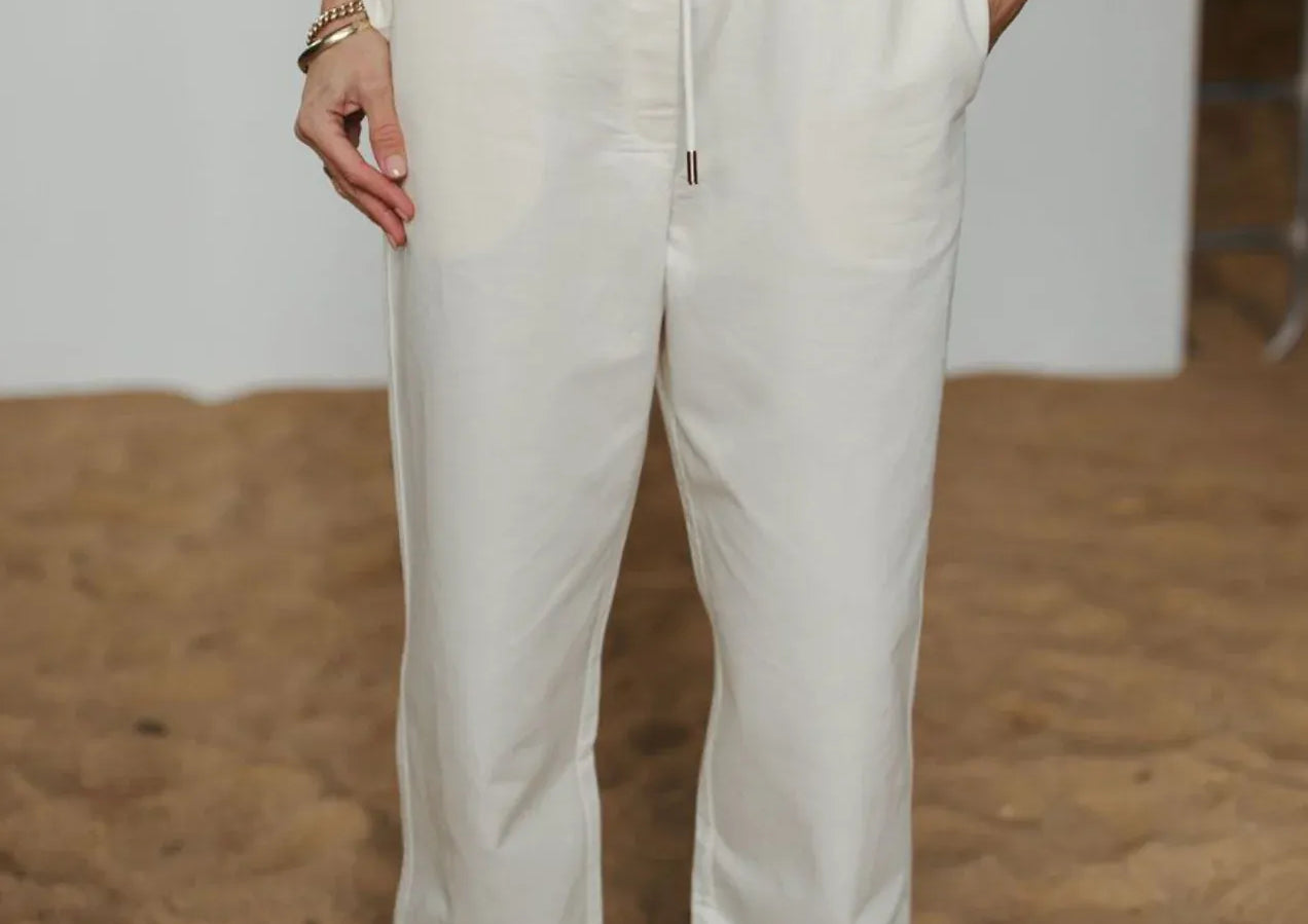 FAR MER By Whitney Pants Paisley Emboss Drawstring Pant