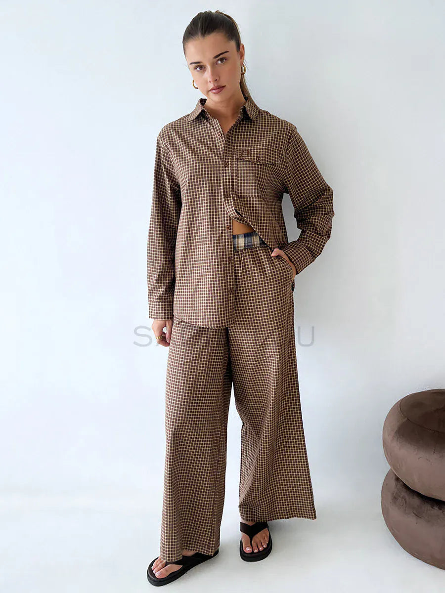FAR MER By Whitney Shirts Cocky Plaid Boyfriend Button Up