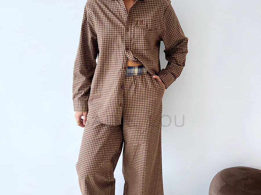 FAR MER By Whitney Shirts Cocky Plaid Boyfriend Button Up