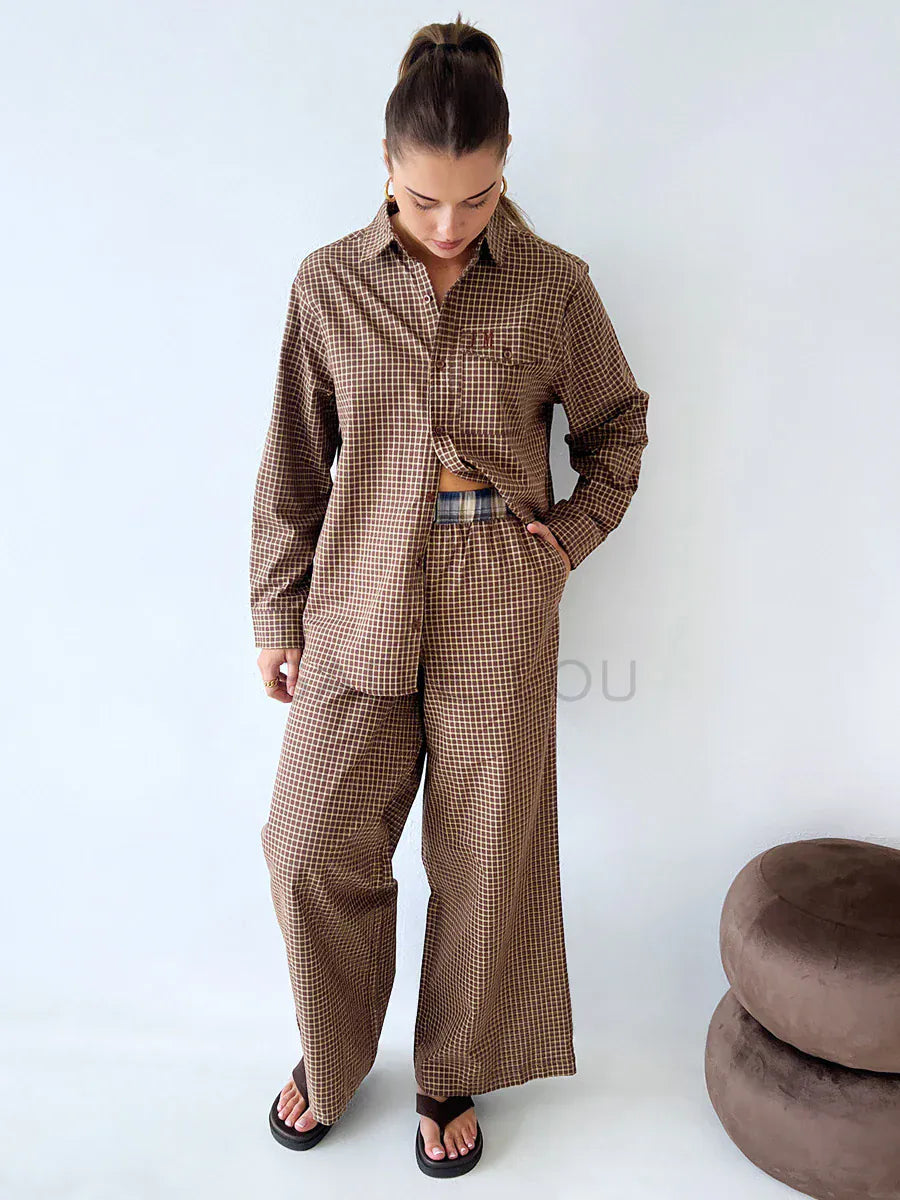 FAR MER By Whitney Shirts Cocky Plaid Boyfriend Button Up