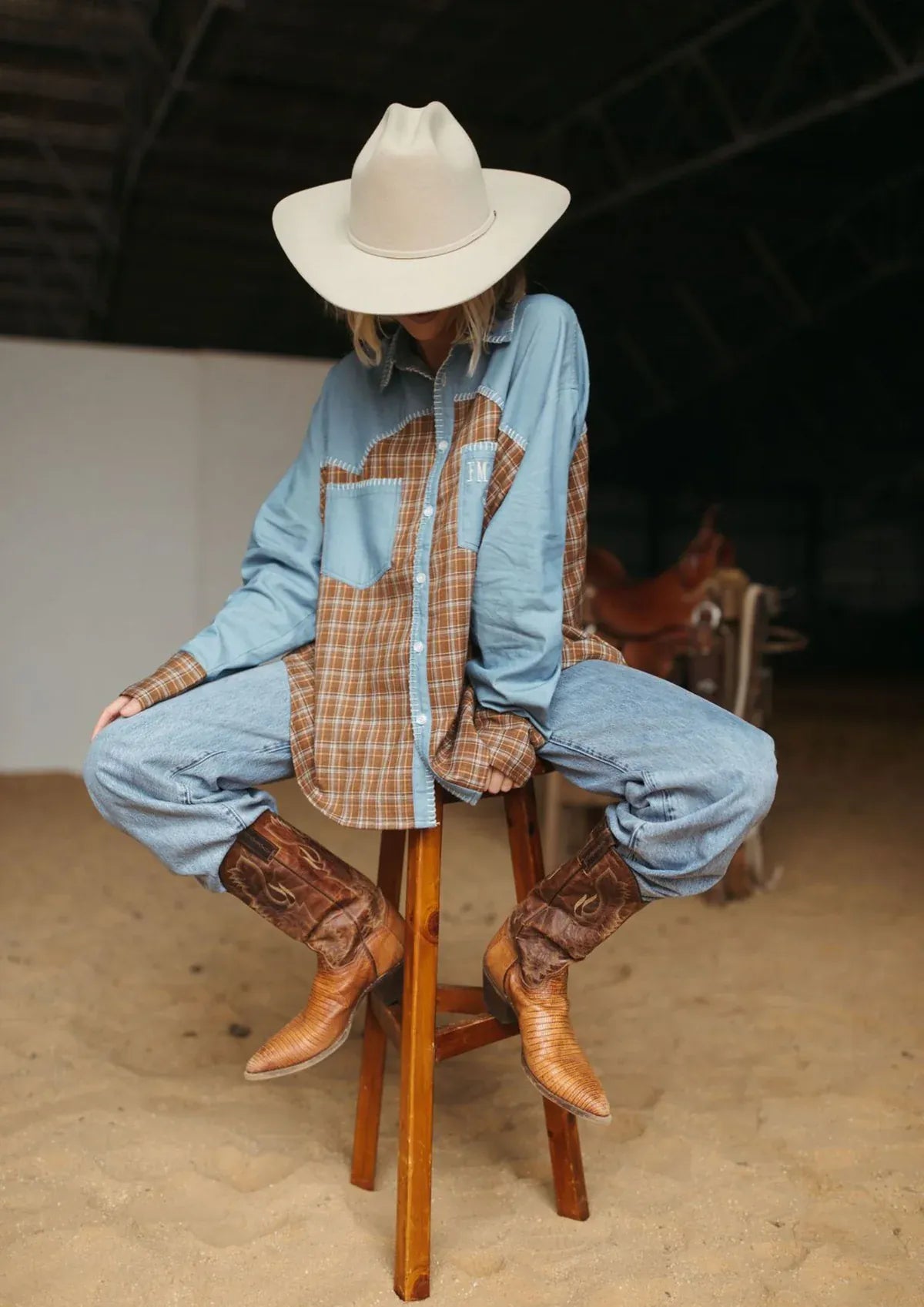 FAR MER By Whitney Shirts Homestead Check Texas Yoke