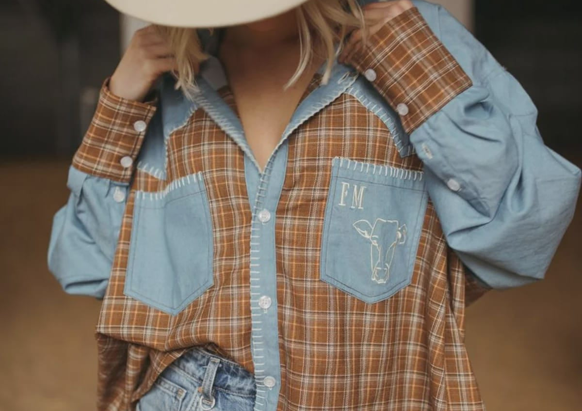 FAR MER By Whitney Shirts Homestead Check Texas Yoke