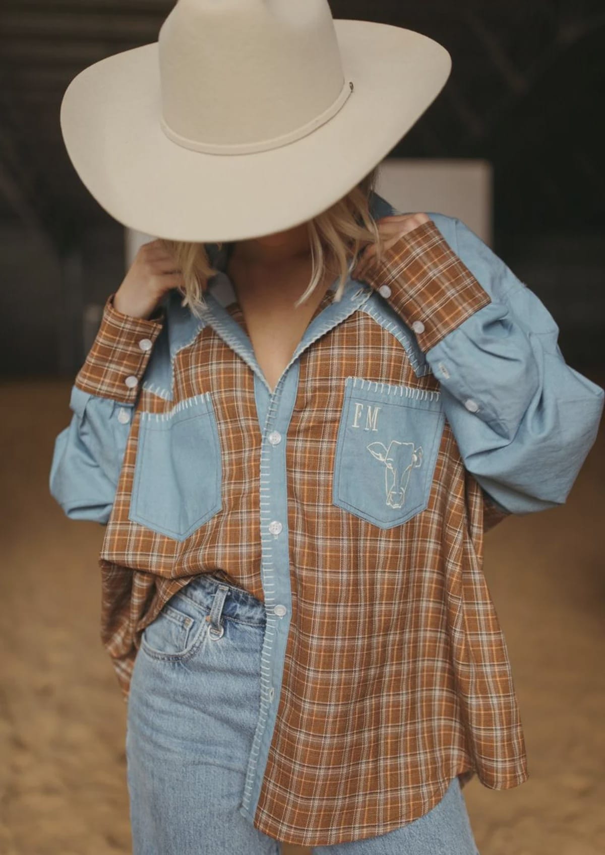 FAR MER By Whitney Shirts Homestead Check Texas Yoke