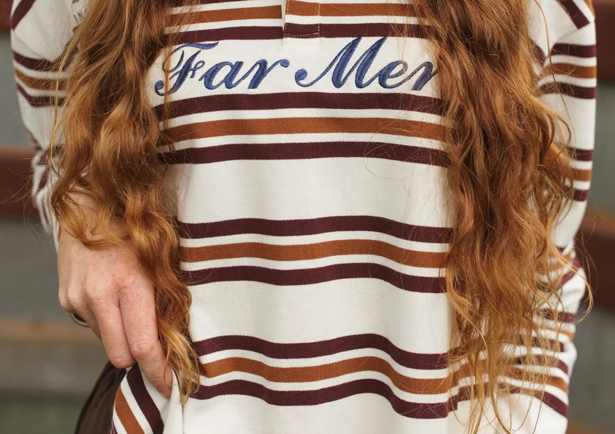 FAR MER By Whitney Tops - Long Sleeve Ranchhand Jersey Polo