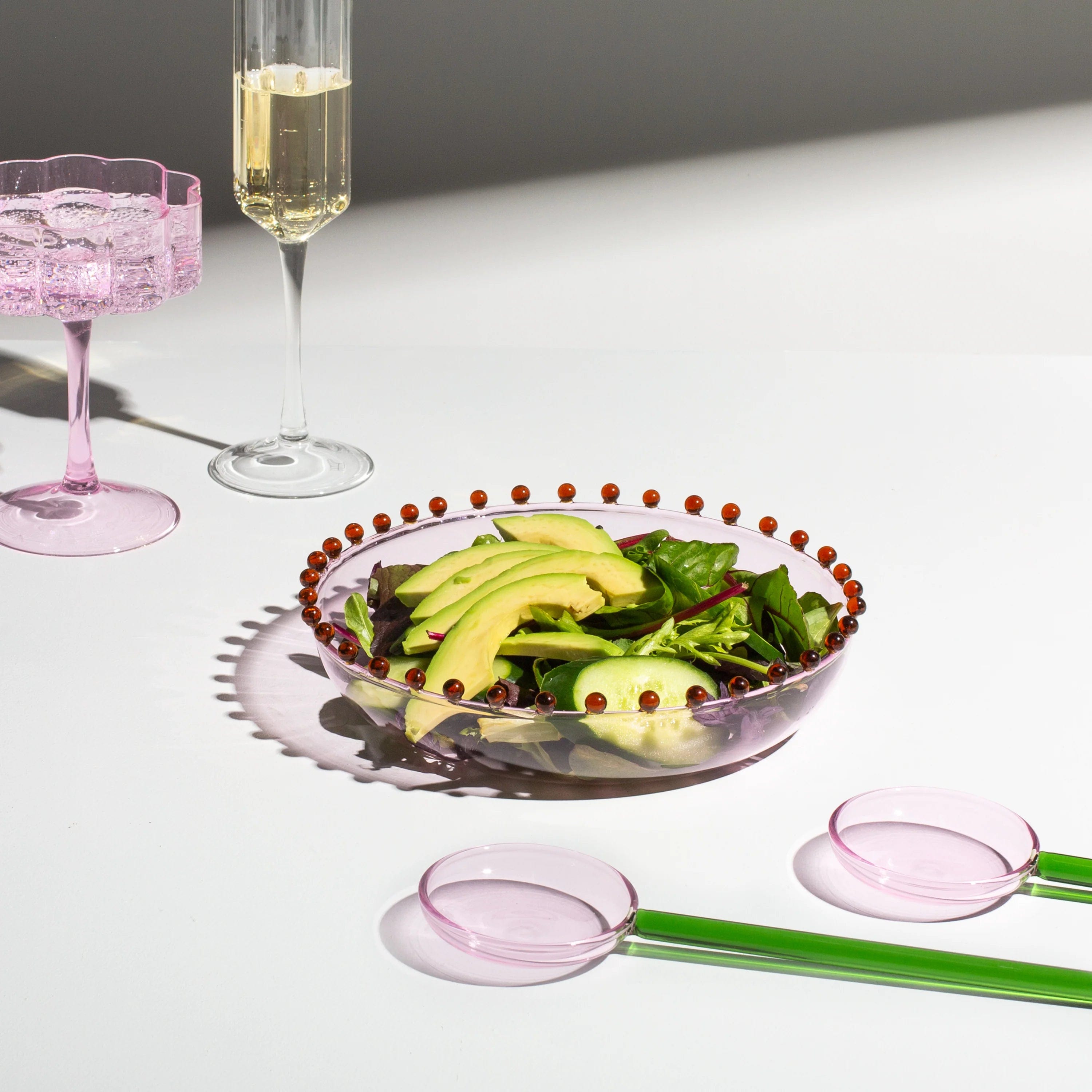 Fazeek Glassware Fazeek | Pearl Platter - Pink + Amber