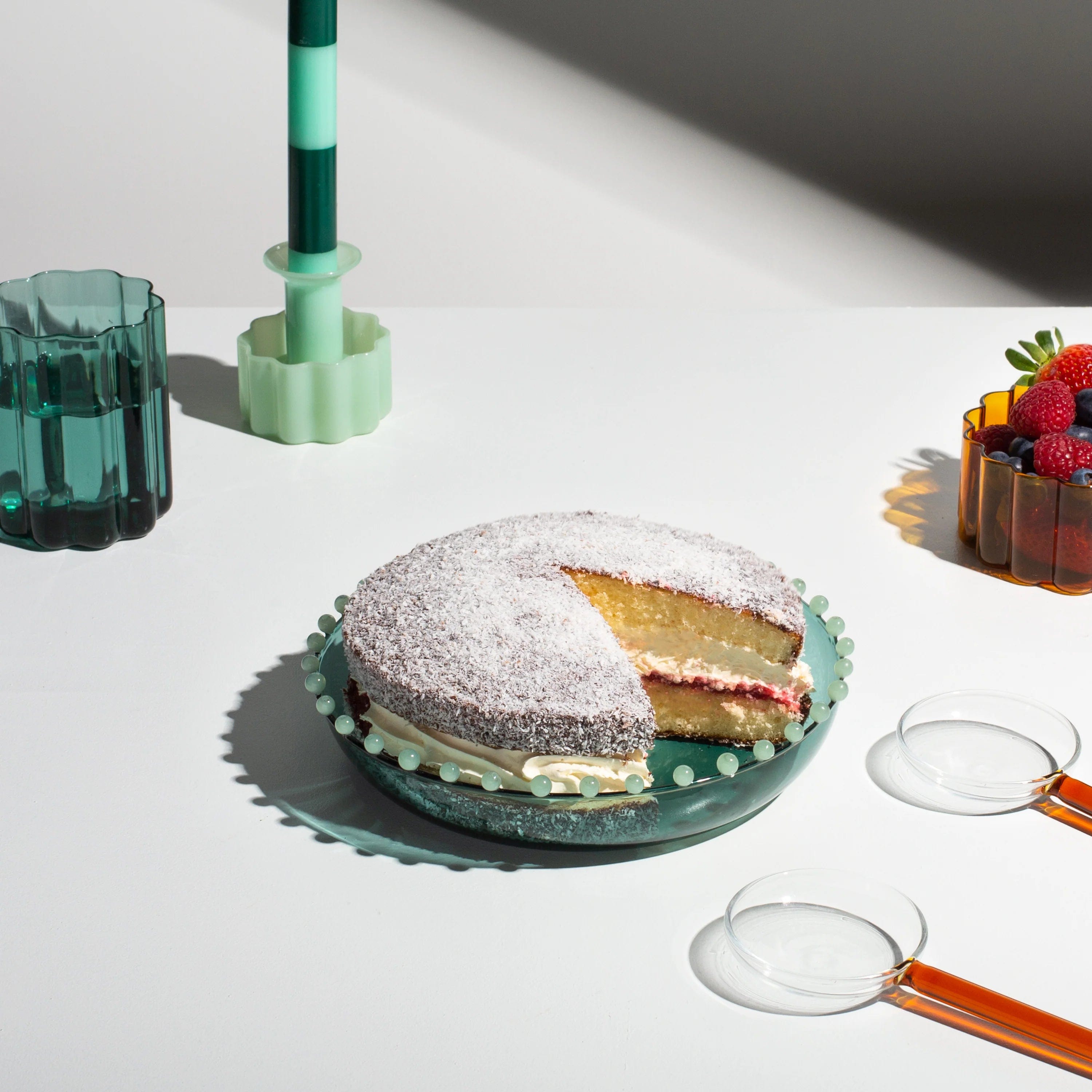 Fazeek Glassware Fazeek | Pearl Platter - Teal + Jade