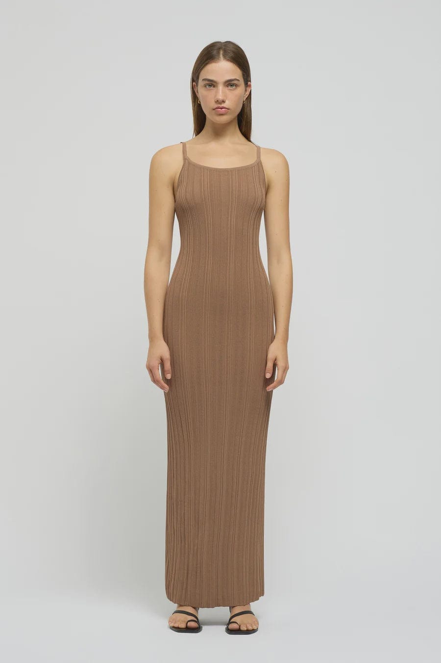 Friend Of Audrey Dresses - Casual Friend Of Audrey | Reflection Singlet Knit Dress - Warm Taupe