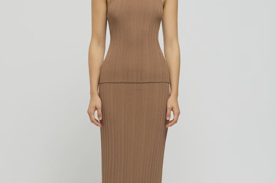 Friend Of Audrey Tops - Casual Friend Of Audrey | Reflection Ribbed Knit Singlet - Warm Taupe