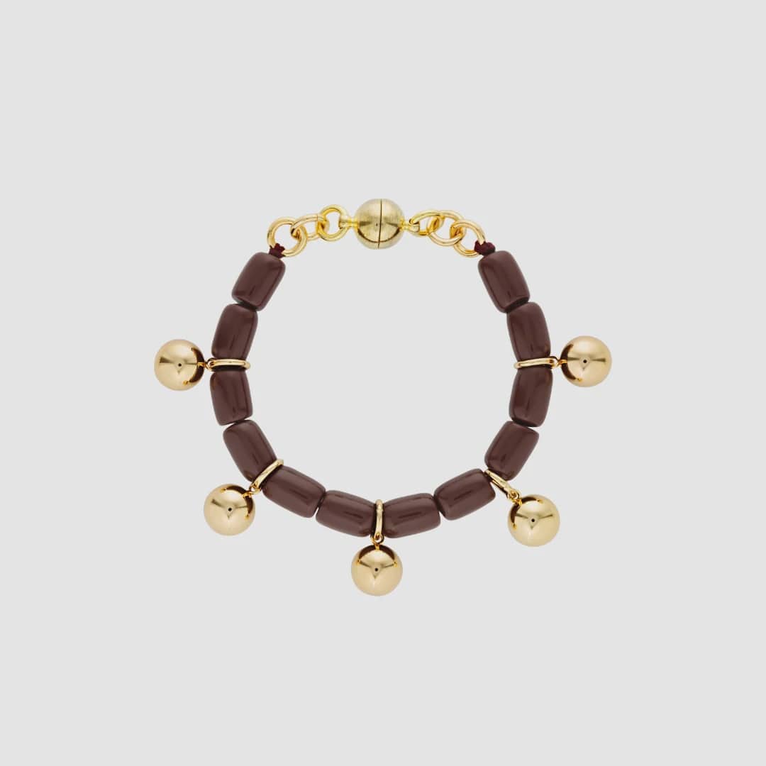 Gimme Bracelets Resin Bracelet - Burgundy/Gold