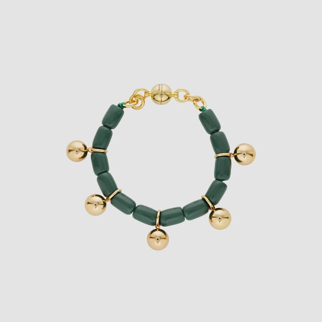 Gimme Bracelets Resin Bracelet - Forest Green/Gold