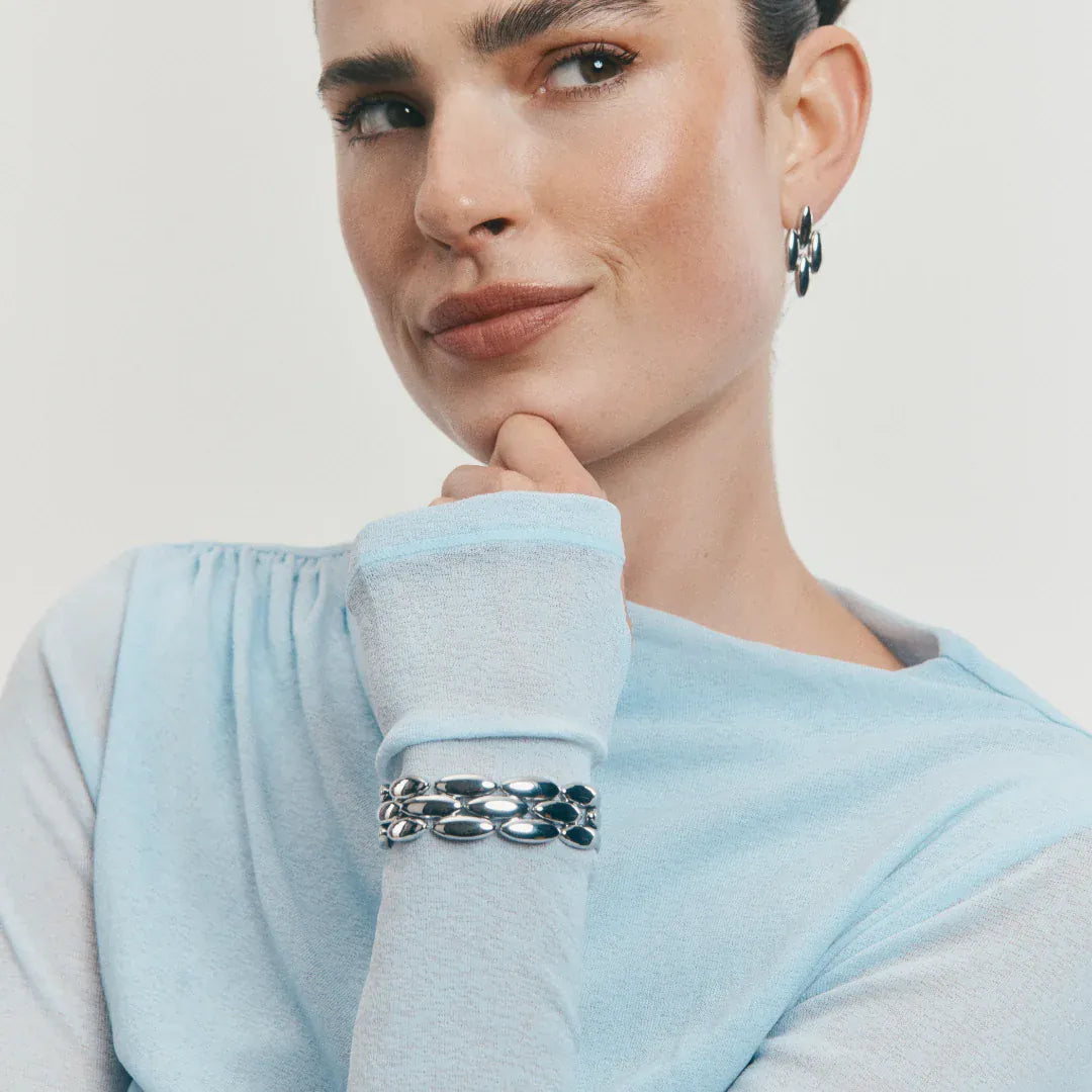Gimme Bracelets Seed Watchband Bracelet - Silver