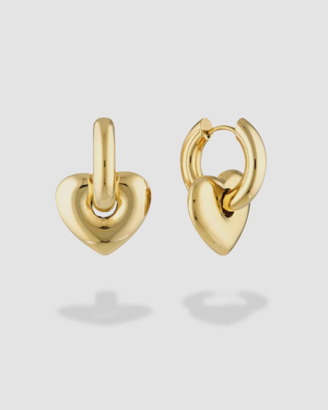 Gimme Earrings Lisa Puffy Heart Earrings - Gold